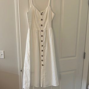 White linen Reformation midi dress. Size 6. Worn less than 5 times.